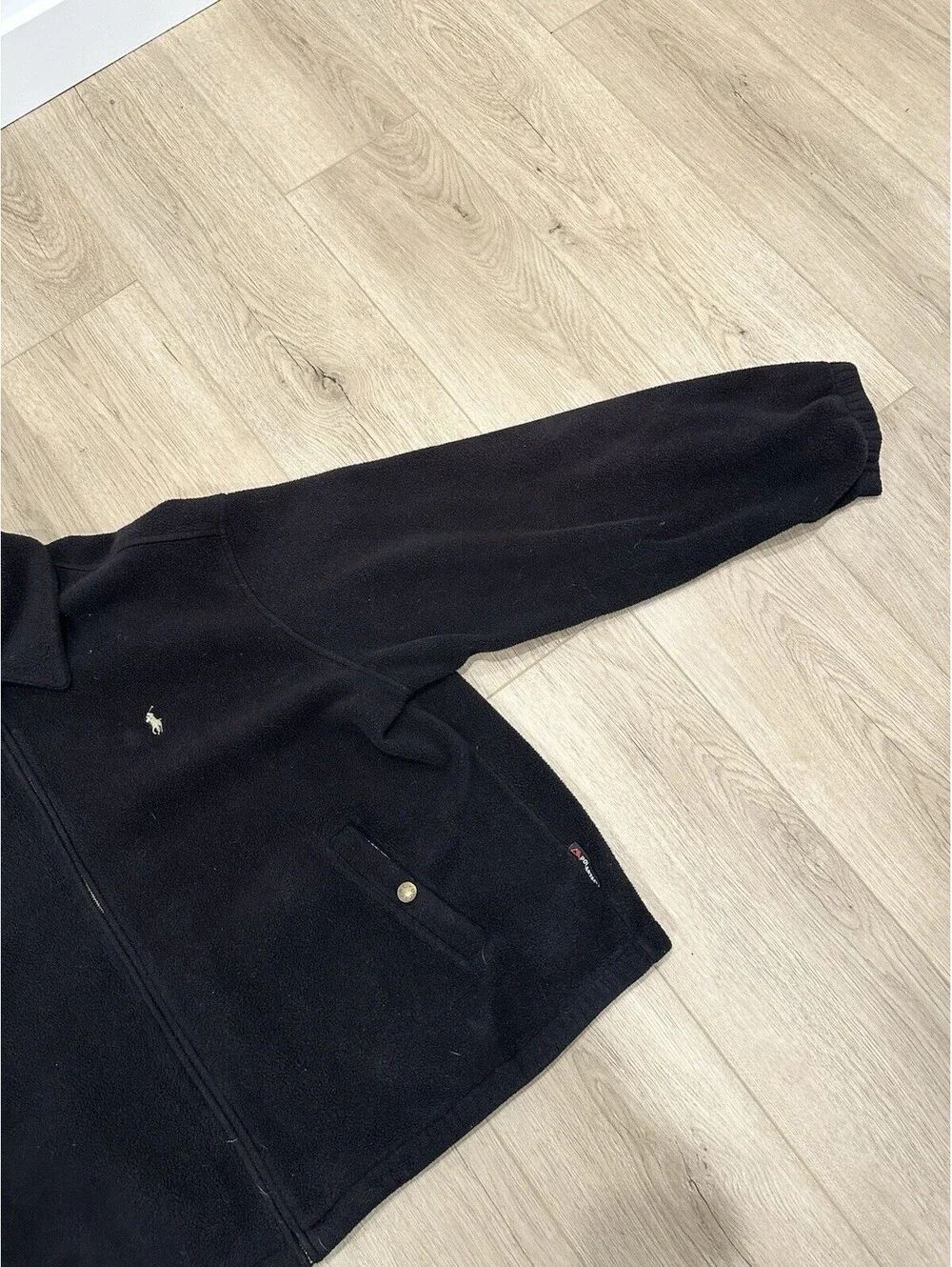 VINTAGE Polo Ralph Lauren Jacket Mens 2XL Black Polartec Full Zip Fleece